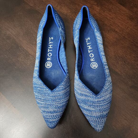 Rothy's The Point Indigo Heather Slip On Flats Size 7.5 - Picture 3 of 5